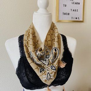 Festival Beaded Boho Embroidered Bandana